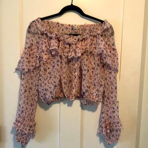 Love Shack Fancy floral cropped top. Size S. Great condition